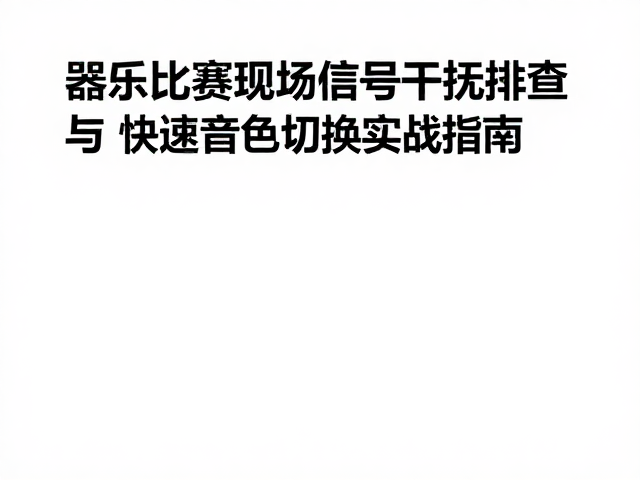 器乐比赛现场信号干扰排查与快速音色切换实战指南