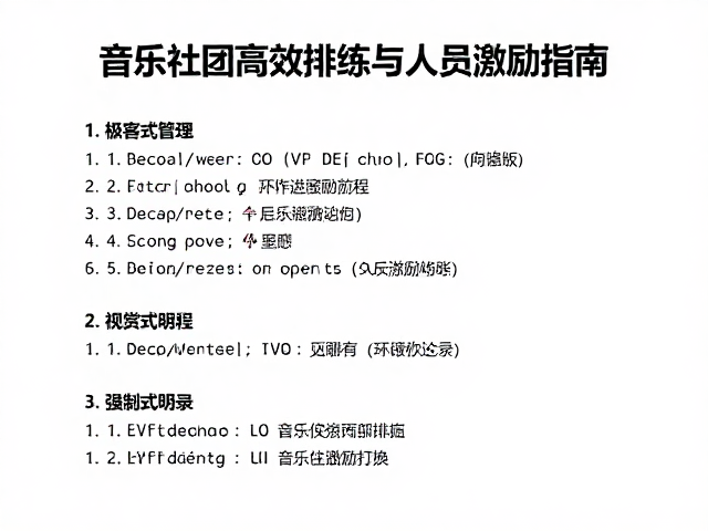 极客式管理,音乐社团高效排练与成员激励指南