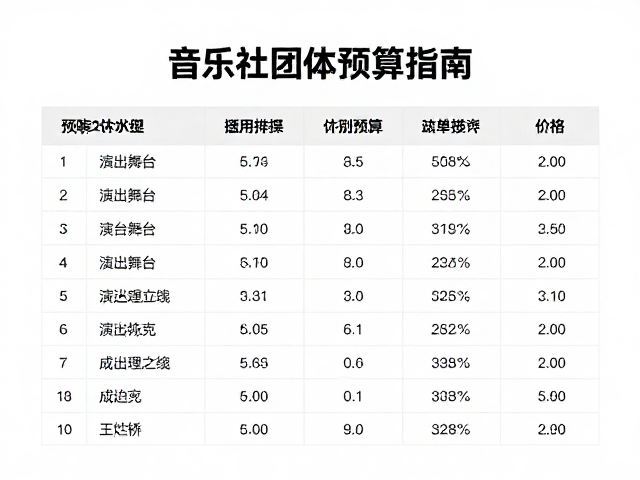 音乐社团排练与预算指南,如何搭建小型演出舞台
