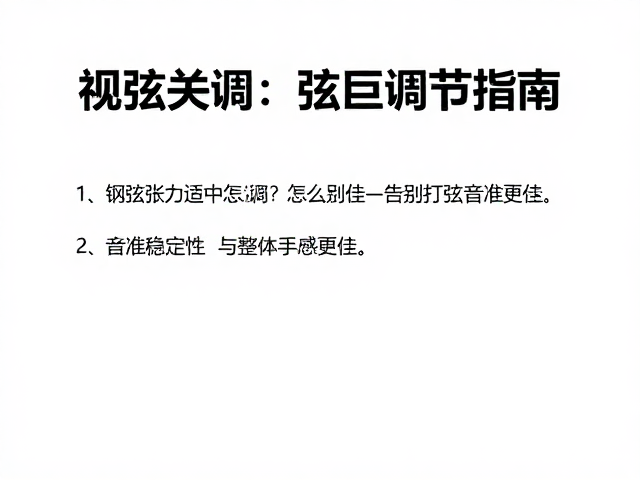 钢弦张力适中怎么调?弦距调节指南,告别打弦音准更佳