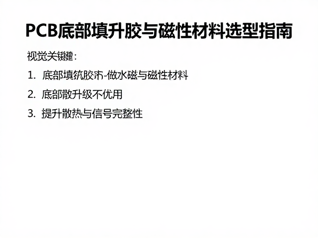 PCB底部填充胶与磁性材料选型指南,提升散热与信号完整性