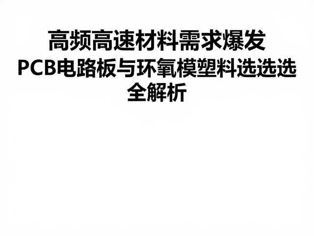 高频高速材料需求爆发,PCB电路板与环氧模塑料选型全解析