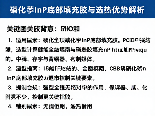 PCB电路板用磷化铟InP底部填充胶,选型指南与散热优势解析