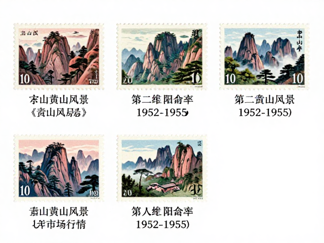 北京一版《黄山风景》邮票，第二组志号(1952-1955)详解与市场行情