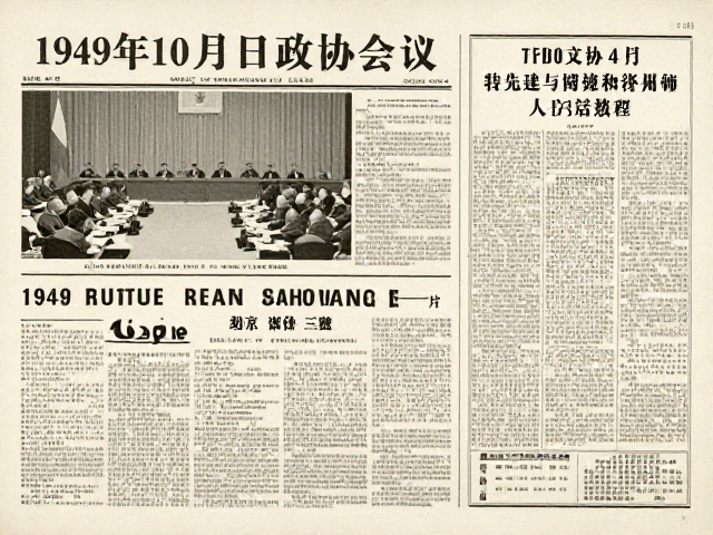 1949年10月8日政协会议报道，北京一、二、三版道林纸印刷细节解析