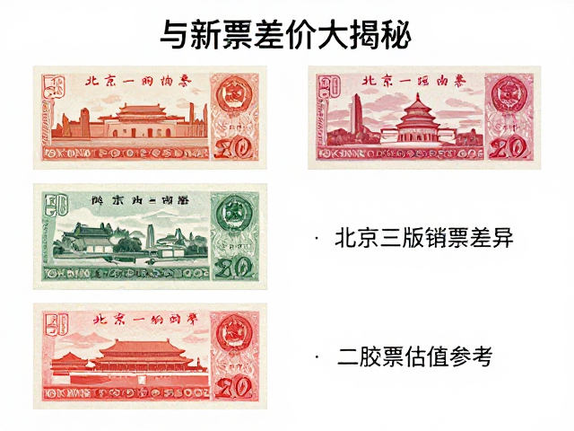 北京一/二/三版信销票与新票差价大揭秘，二胶票估值参考