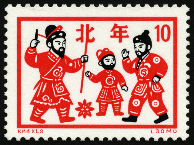 1974-1980早期JT票揭秘,北京邮票厂如何融入剪纸与年画元素?