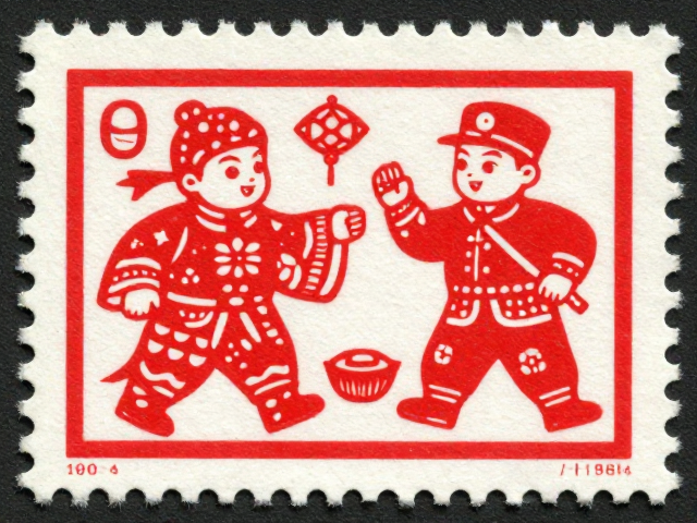 1974-1980早期JT票揭秘,北京邮票厂如何融入剪纸与年画元素?