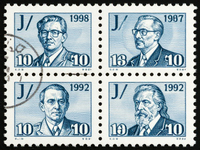 1992-2002编号邮票,雕刻版线条深邃,J/T志号并行揭秘