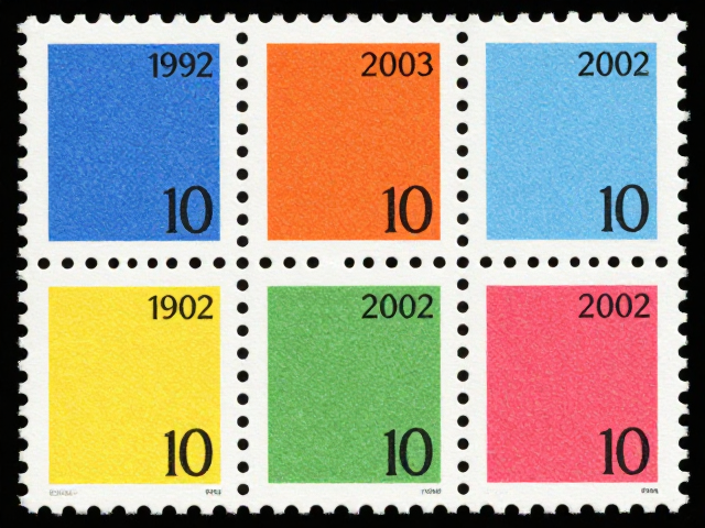 1992-2002编号邮票,胶印平涂色彩与编号票过渡期的视觉演变