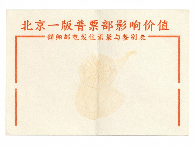 北京一版普票污渍影响价值？详解邮电部发行背景与鉴别
