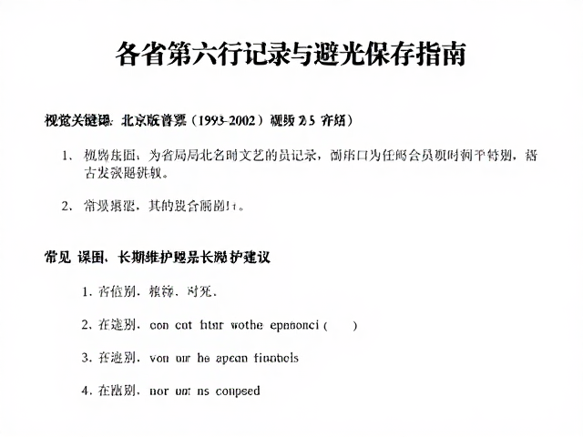北京第六版普票(1993-2002)，各省局发行记录与避光保存指南