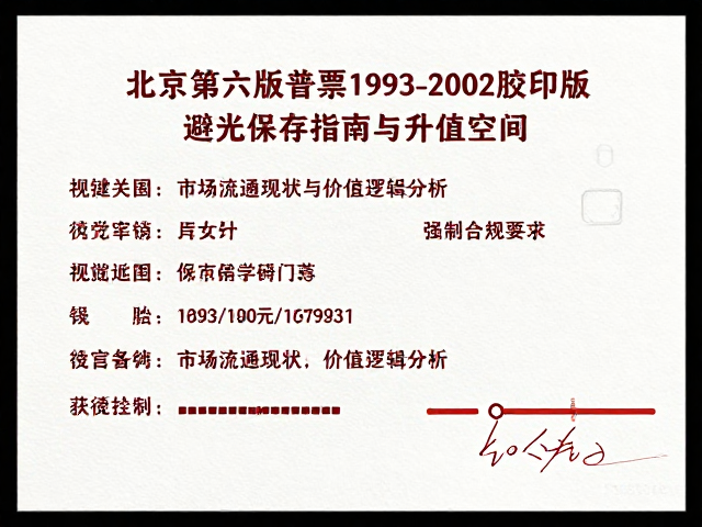 北京第六版普票1993-2002胶印版，避光保存指南与升值空间