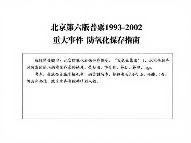 北京第六版普票1993-2002,重大事件与防氧化保存指南