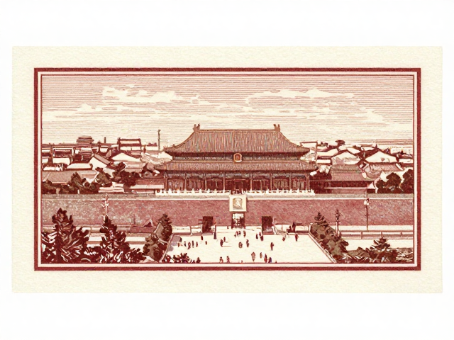北京1993-2002版普票，版画风格下的京味风景名胜图鉴