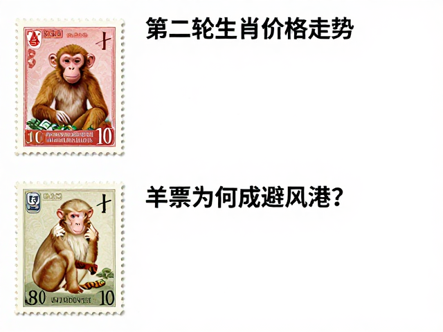 猴年邮票价格走势，第二轮生肖稳健收官，羊票为何成避风港？