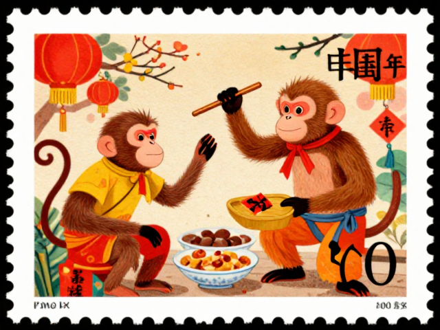 猴年邮票寓意事业腾飞，民俗文化与集邮的绝配