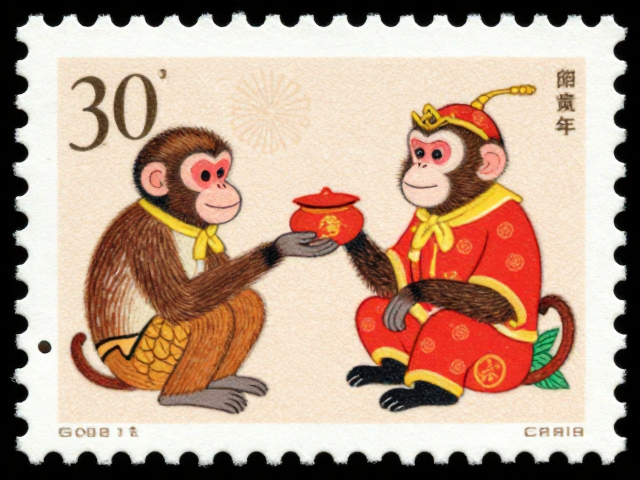猴年邮票特殊纸张解析，吉祥图案寓意与收藏价值全攻略