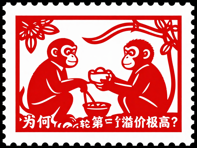 猴年邮票,剪纸艺术融入设计,为何第一轮生肖溢价极高?