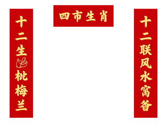 十二生肖与松柏梅兰,四方联风水寓意解析