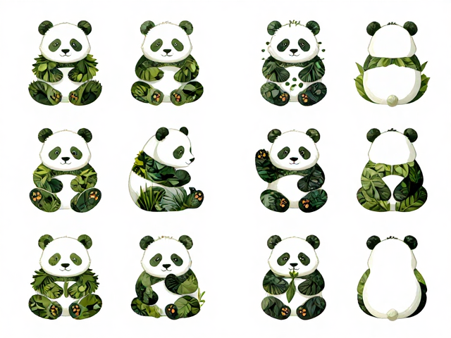 十二生肖熊猫系列,融合植物纹理的创意设计与流行趋势解析