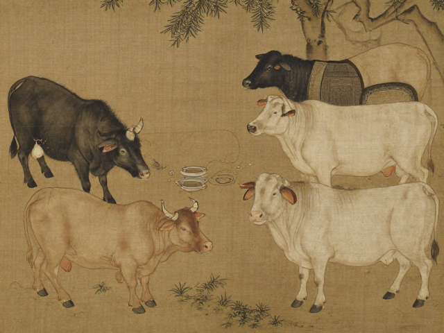十二生肖与家畜古画,揭秘古代名画里的生肖原型与养殖智慧