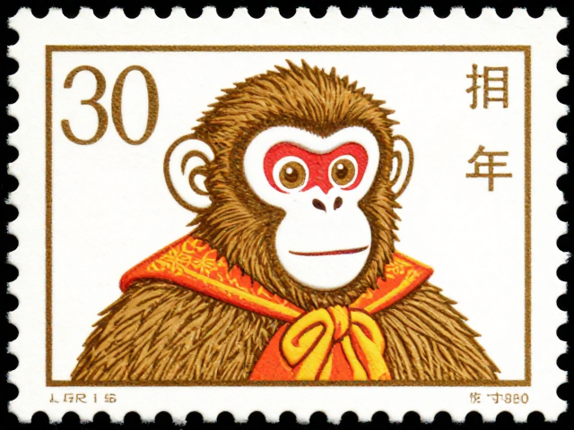 猴年邮票方寸之间,揭秘凹凸印刷工艺细节