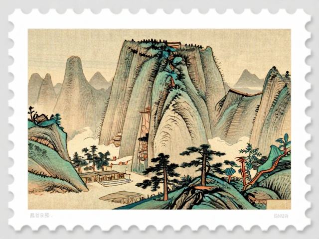 名山邮票赏析,取材古代名画的影写版珍本