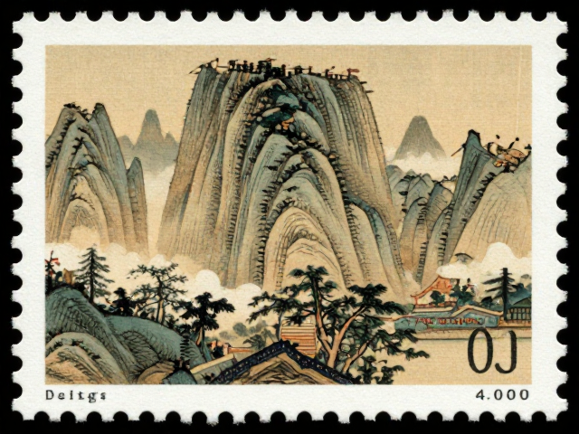 名山邮票赏析,取材古代名画的影写版珍本