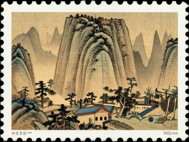 名山邮票赏析，取材古代名画的影写版珍本