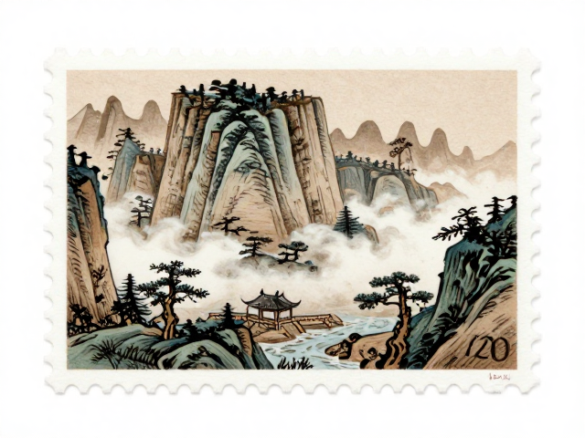 雕刻版名山邮票新玩法，现代摄影入票，打造高流量收藏爆款