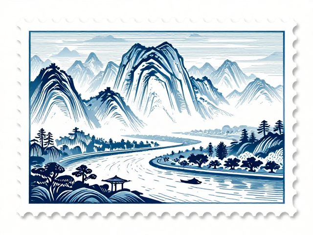 名山邮票遇上数码设计，江河湖海主题的视觉新境