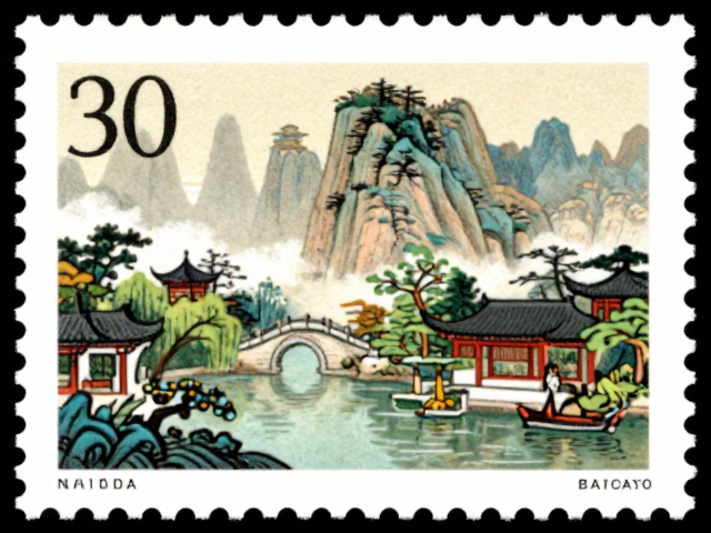 名山邮票全景赏析，定格绝美园林景致与山水画卷