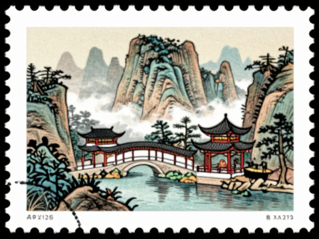 名山邮票全景赏析，定格绝美园林景致与山水画卷