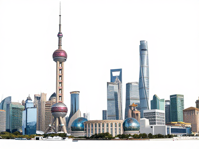 东方明珠下的影写版古代建筑，穿越时空的视觉艺术之旅