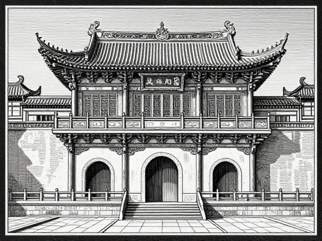 古代建筑影写版,单色雕刻的极致美学与历史韵味解析