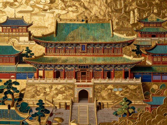 古代建筑多彩套印烫金工艺,非遗美学与视觉盛宴
