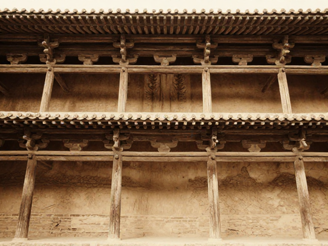 穿越千年，探秘古代建筑历史遗迹，复古色调下的时光印记
