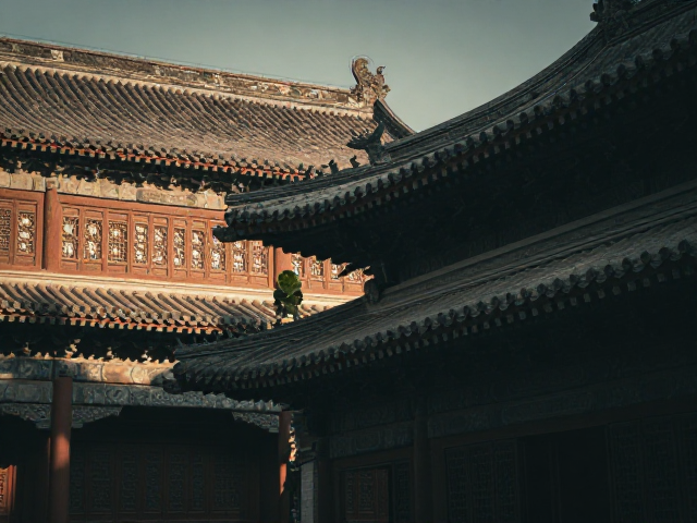 古建光影，复古色调下的历史建筑背景环境探秘
