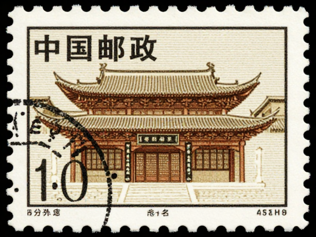 中国邮政古代建筑邮票,细辨印刷细节与历史韵味