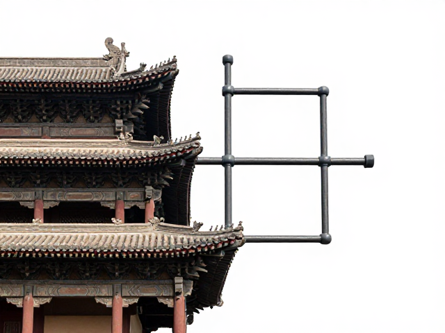 古代建筑与现代地标对比，四方连设计中的时空对话