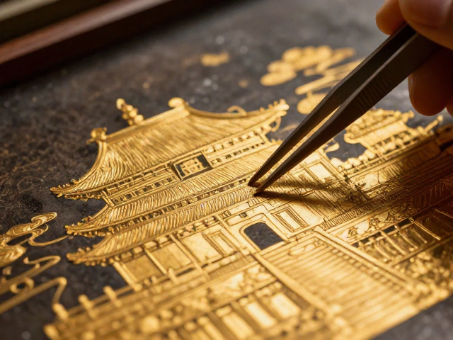 古代建筑烫金工艺揭秘，镊子取放的精准细节与艺术