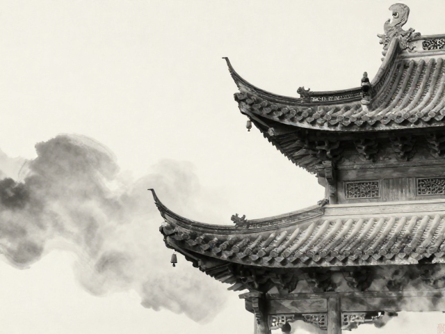 水墨古韵，穿越历史烟云，探寻古代建筑中的时光印记