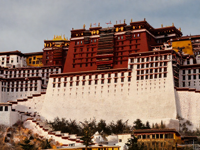 布达拉宫透视构图，古代建筑线条下的视觉震撼与摄影指南