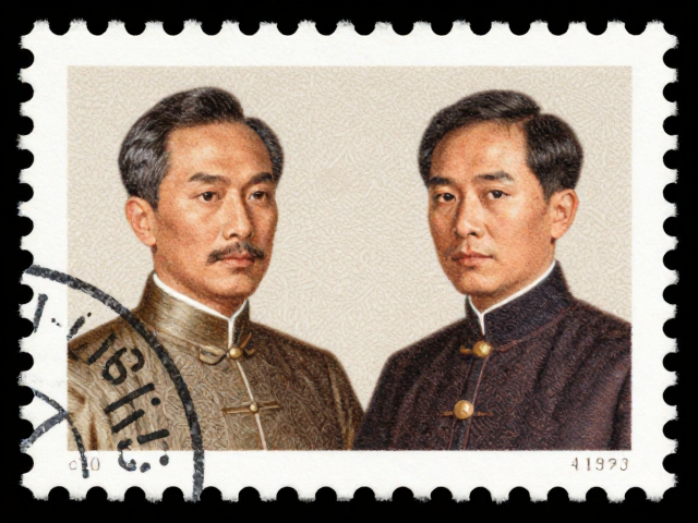 历史人物邮票,简约现代风设计,珍稀有色邮票纸鉴赏