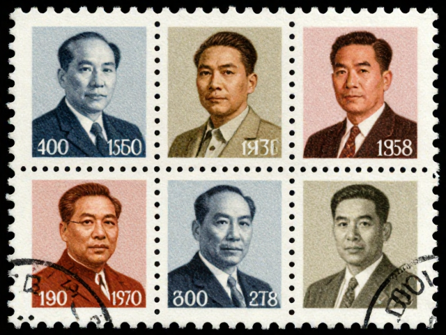 1950-1978历史人物邮票，见证文化交流的珍贵载体