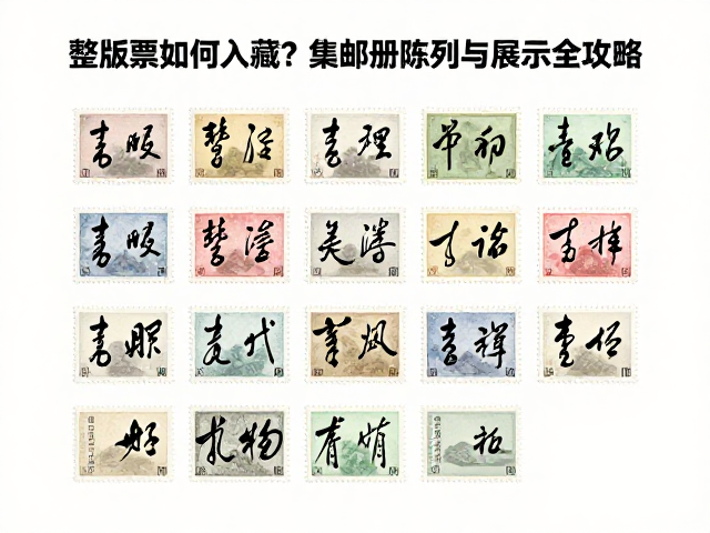 书法邮票整版票如何入藏?集邮册陈列与展示全攻略