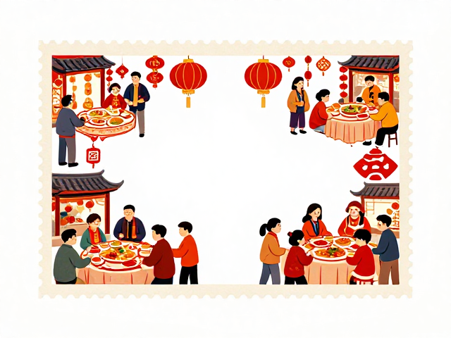 春节邮票里的民俗活动，对称式设计里的年味美学