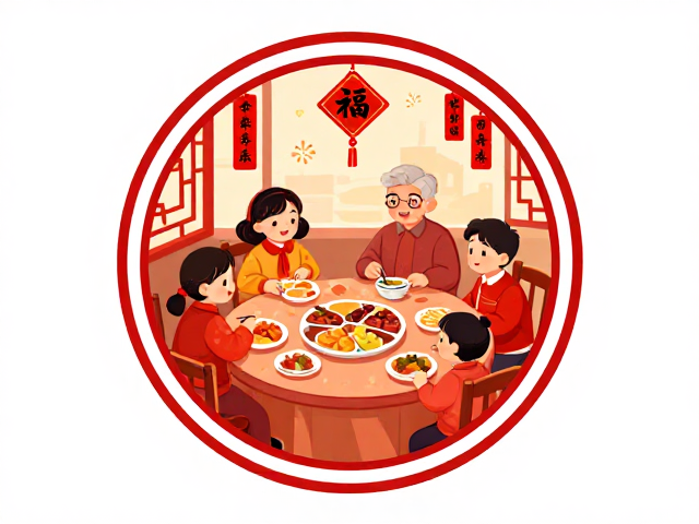 春节圆形邮票，定格团圆和谐，方寸间尽显中国年味