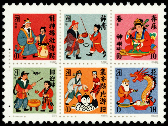 春节神话传说邮票,辞旧迎新,集齐传统文化年味
